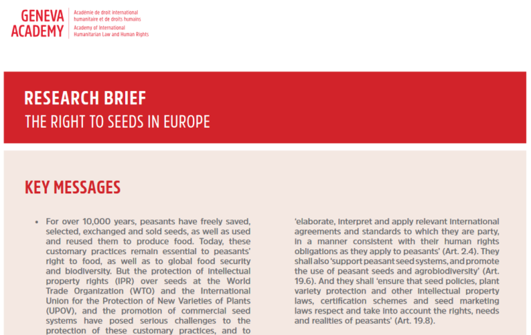 Research brief: The right to seeds in Europe