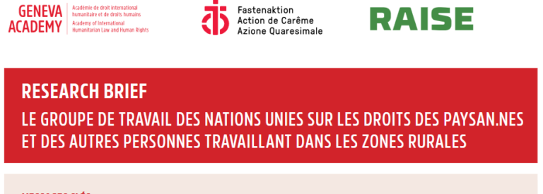 Le Groupe de travail de l’ONU sur les droits des paysan.nes et des autres personnes travaillant dans les zones rurales