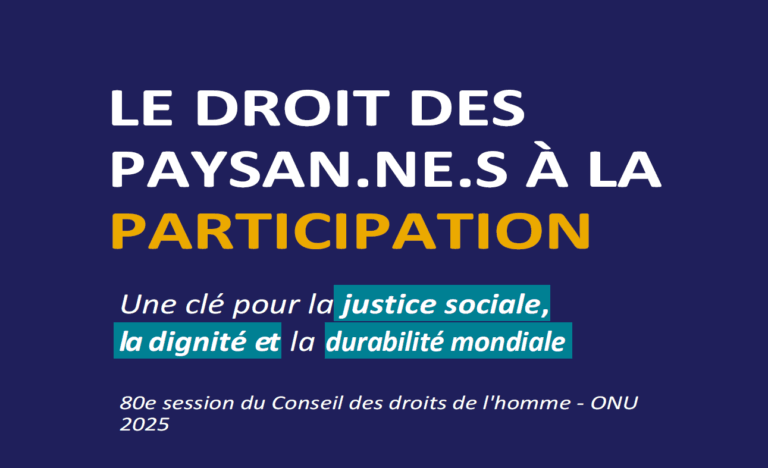 Brochure sur le droit à la participation des peuples ruraux