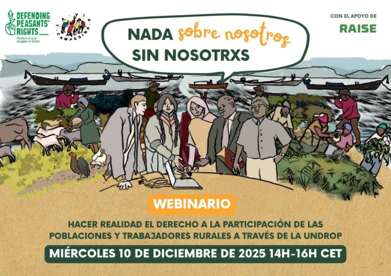 WEBINARIO: Nada sobre nosotrxs sin nosotrxs – Hacer efectivo el derecho a la participación de los pueblos y personas trabajadoras rurales mediante la UNDROP