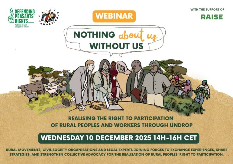 WEBINAR: Nothing About Us Without Us – Realising the Right to Participation of Rural Peoples and Workers through UNDROP