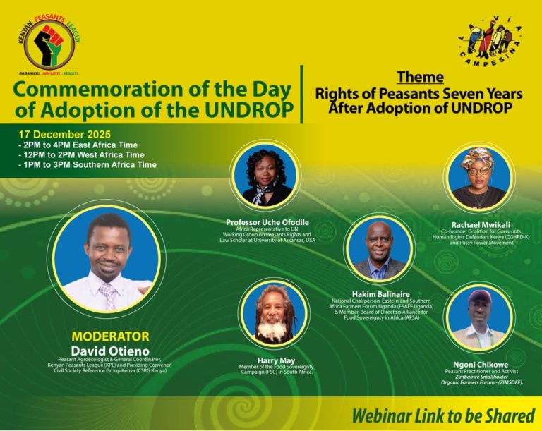WEBINAR: Rights of Peasants Seven Years After Adoption of UNDROP