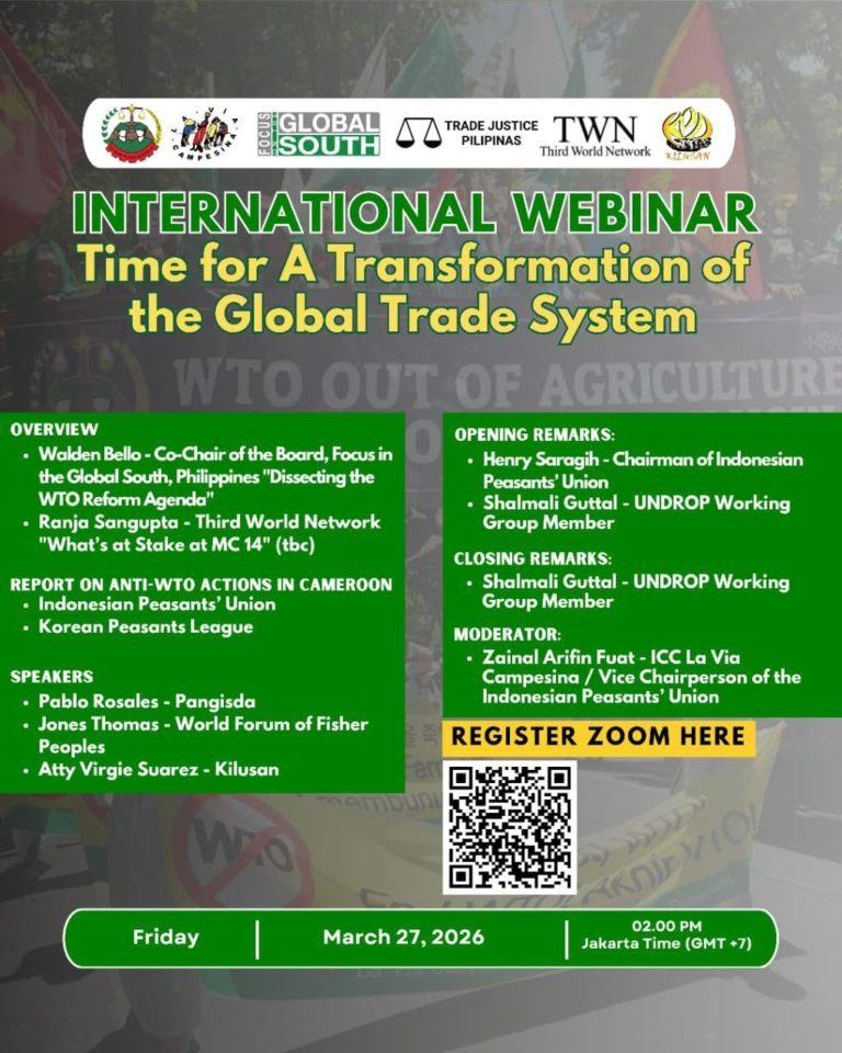 International Webinar: Time for a Transformation of the Global Trade System