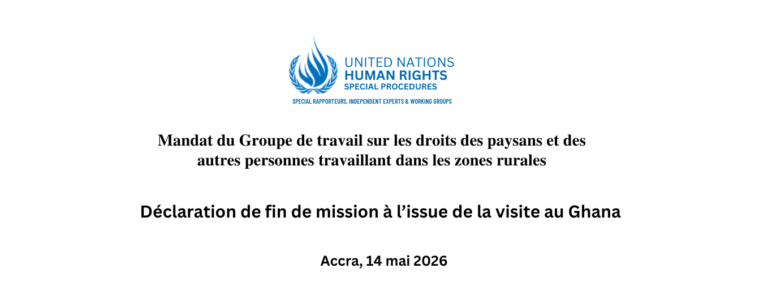 Visite officielle du Groupe de travail sur l’UNDROP au Ghana : défis et opportunités
